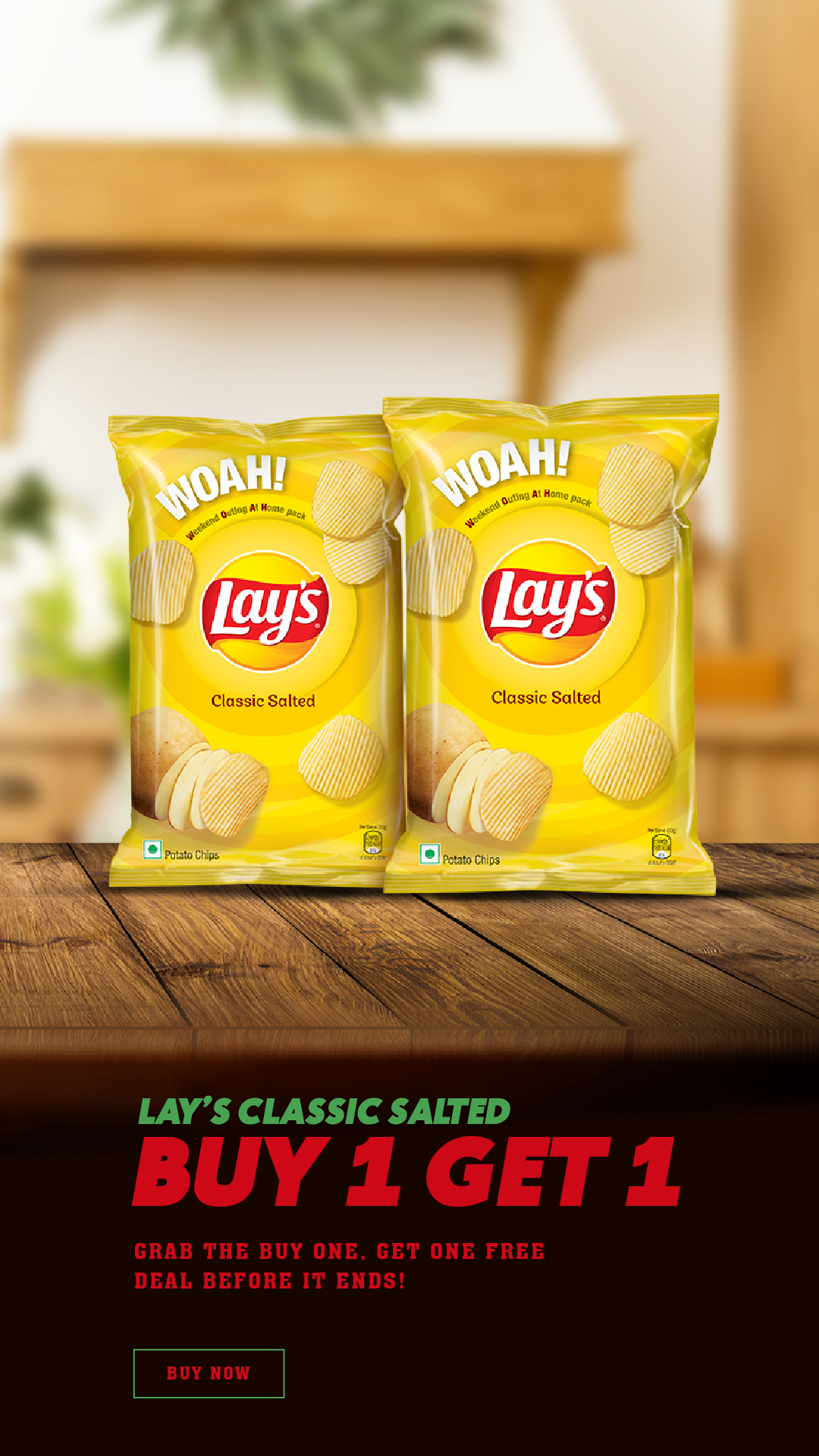 Lay's Classic Salted Buy 1 Get 1 free deal Before it ends